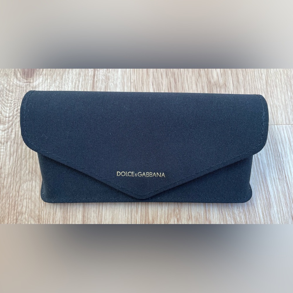 Dolce & Gabbana black semi soft glasses case sunglasses snap closure